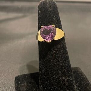 Amethyst heart shaped ring